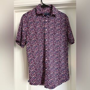 Mizzen + Main Casual Top Size Small Blue,Coral and White